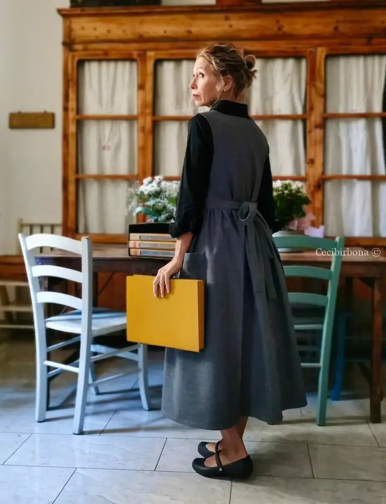 Grembiule invernale grigio (Ref. 445) grembiule donna tessuti moderni