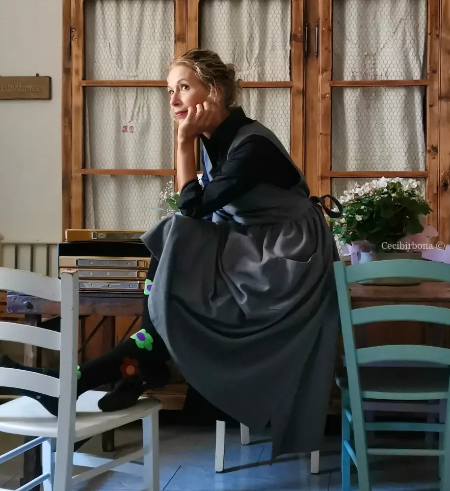 Grembiule invernale grigio (Ref. 445) grembiule donna tessuti moderni