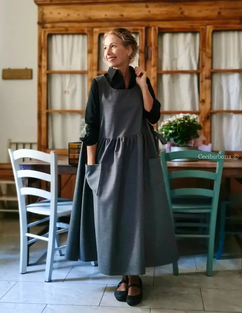 Grembiule invernale grigio (Ref. 445) grembiule donna tessuti moderni