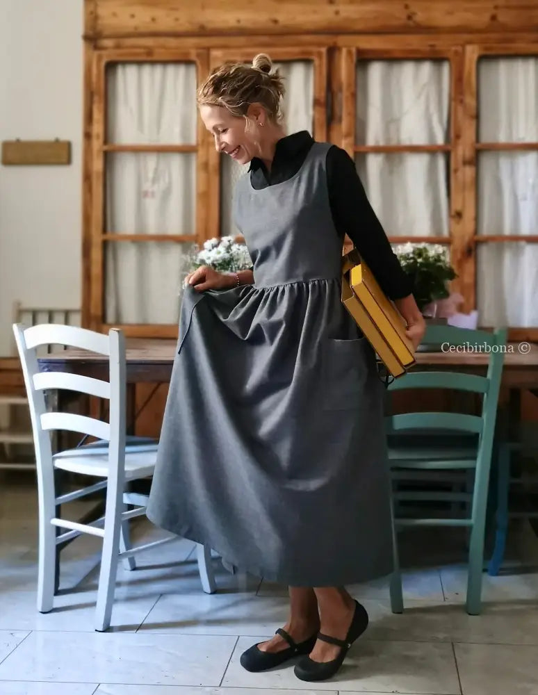 Grembiule invernale grigio (Ref. 445) grembiule donna tessuti moderni
