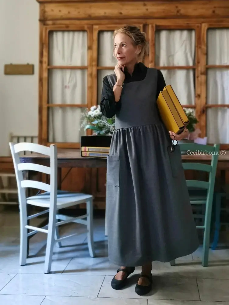 Grembiule invernale grigio (Ref. 445) grembiule donna tessuti moderni