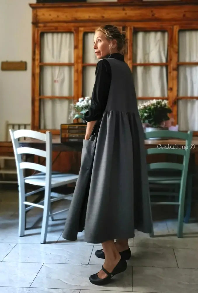 Grembiule invernale grigio (Ref. 445) grembiule donna tessuti moderni