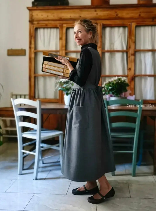 Grembiule invernale grigio (Ref. 445) grembiule donna tessuti moderni