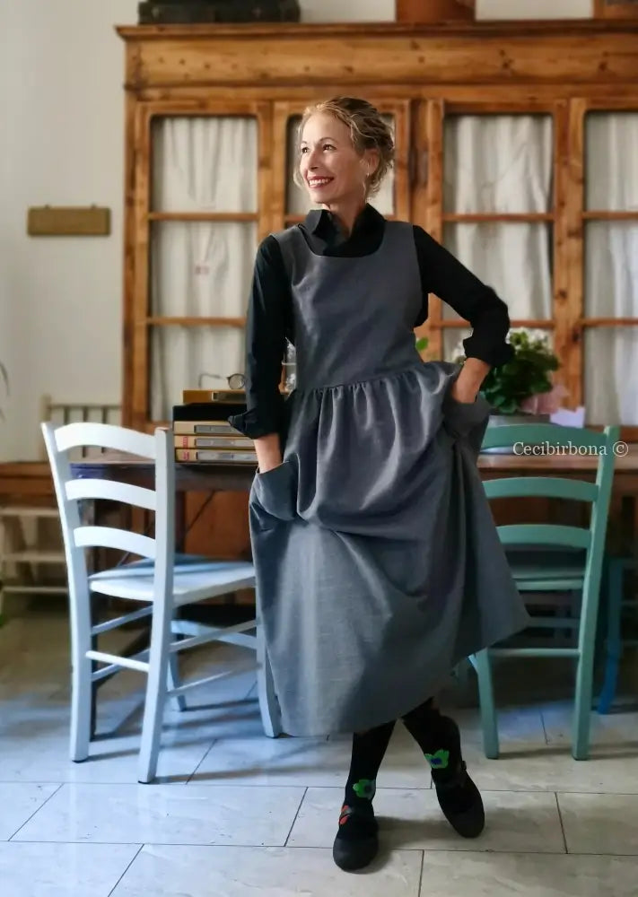 Grembiule invernale grigio (Ref. 445) grembiule donna tessuti moderni
