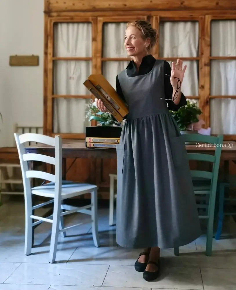 Grembiule invernale grigio (Ref. 445) grembiule donna tessuti moderni