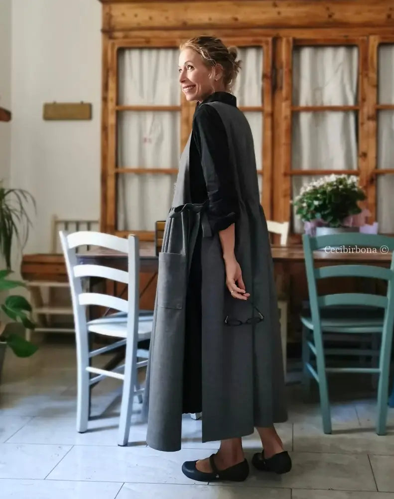 Grembiule invernale grigio (Ref. 445) grembiule donna tessuti moderni