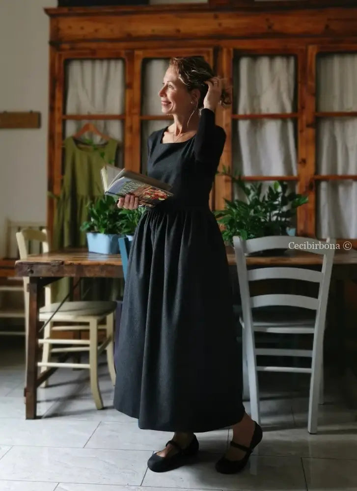 Grembiule invernale grigio scuro (Ref. 365) grembiule donna tessuti moderni