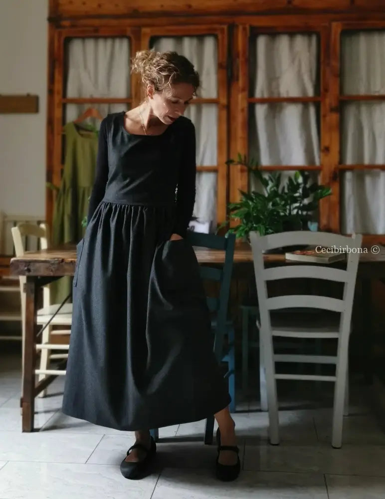 Grembiule invernale grigio scuro (Ref. 365) grembiule donna tessuti moderni