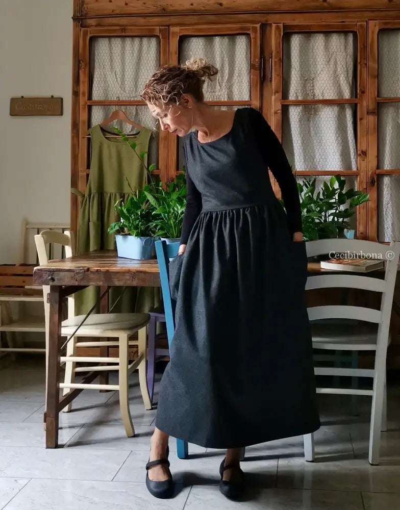 Grembiule invernale grigio scuro (Ref. 365) grembiule donna tessuti moderni