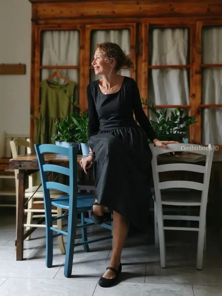 Grembiule invernale grigio scuro (Ref. 365) grembiule donna tessuti moderni