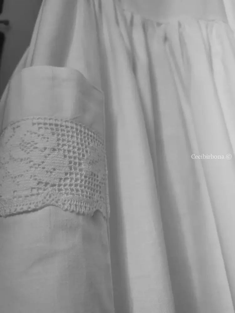 Grembiule lungo da cucina con pizzo (Ref. 13) grembiule donna tessuti antichi