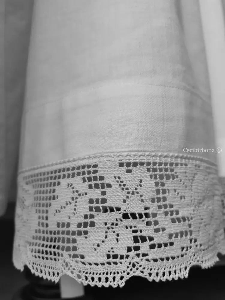 Grembiule lungo da cucina con pizzo (Ref. 13) grembiule donna tessuti antichi