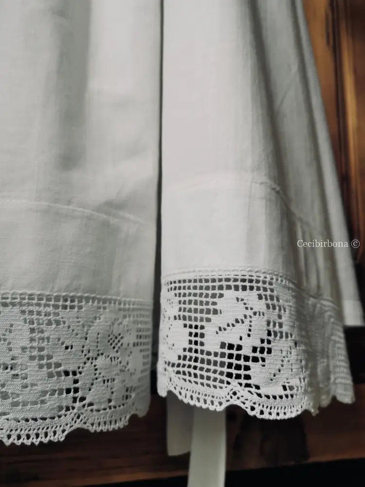 Grembiule lungo da cucina con pizzo (Ref. 13) grembiule donna tessuti antichi