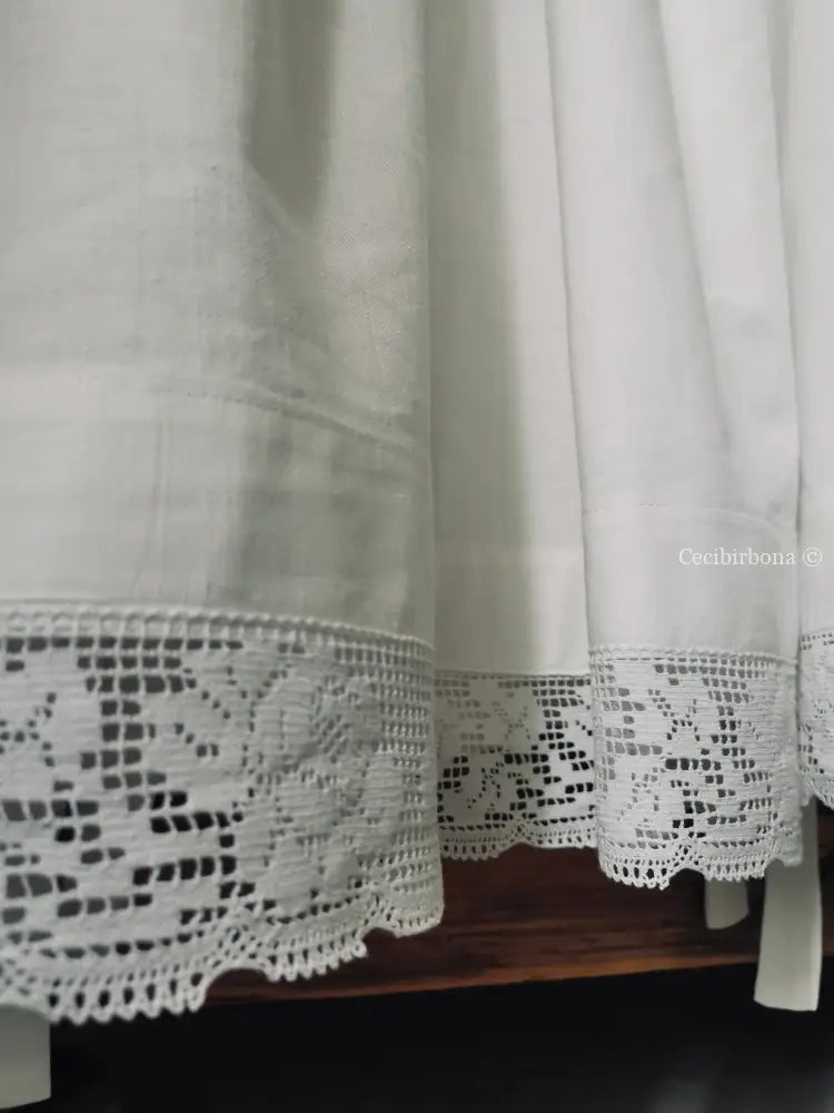 Grembiule lungo da cucina con pizzo (Ref. 13) grembiule donna tessuti antichi