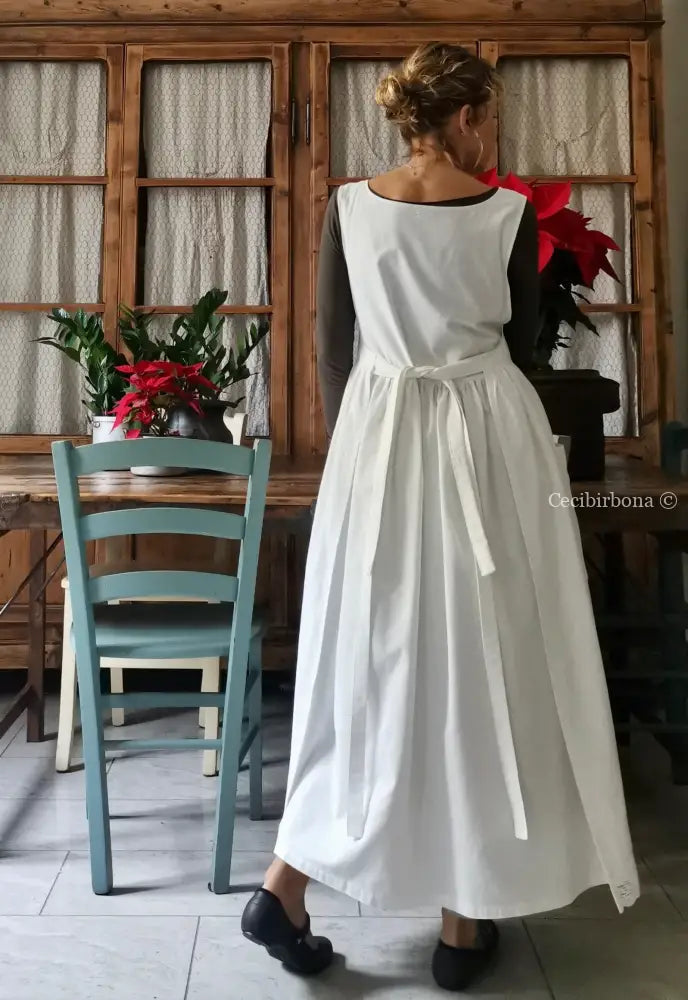 Grembiule lungo da cucina con pizzo (Ref. 13) grembiule donna tessuti antichi