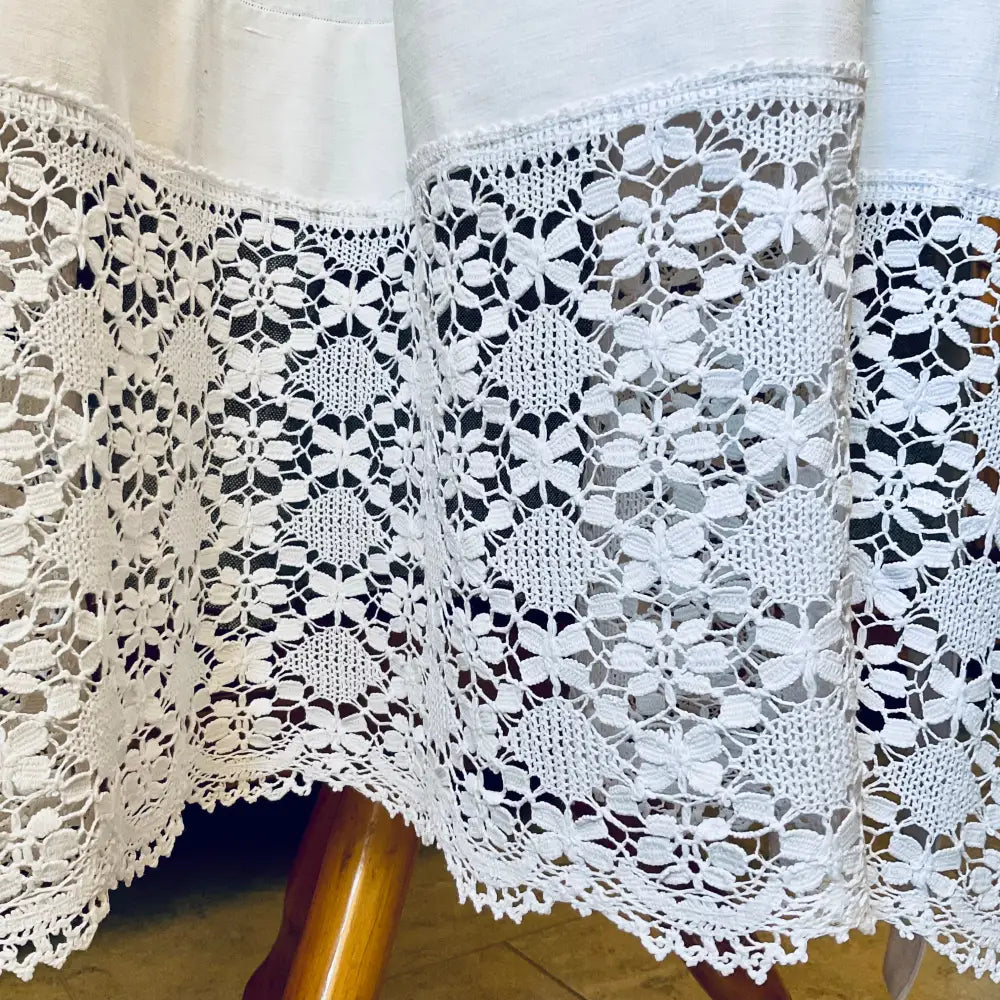 Grembiule lungo da cucina con pizzo (Ref. 132) grembiule donna tessuti antichi