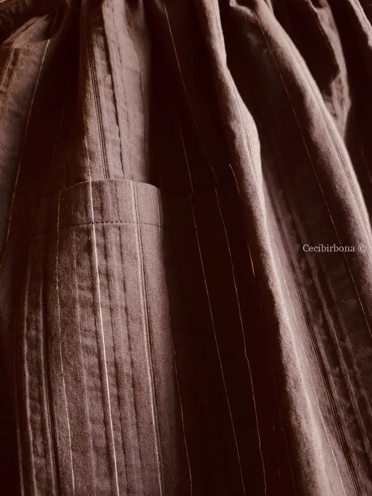 Grembiule marrone scuro rigato (Ref. 494) grembiule donna tessuti moderni