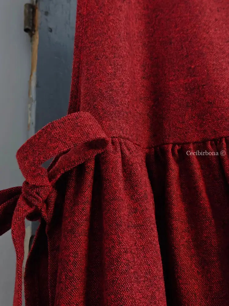 Grembiule mélange rosso scuro (Ref. 367) grembiule donna tessuti moderni