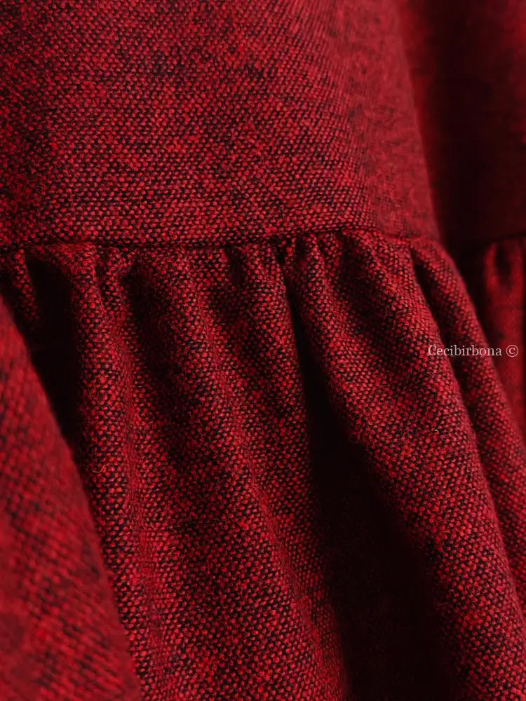 Grembiule mélange rosso scuro (Ref. 367) grembiule donna tessuti moderni