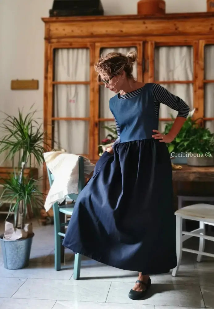 Grembiule patchwork blu/denim (Ref. 414) grembiule donna tessuti moderni