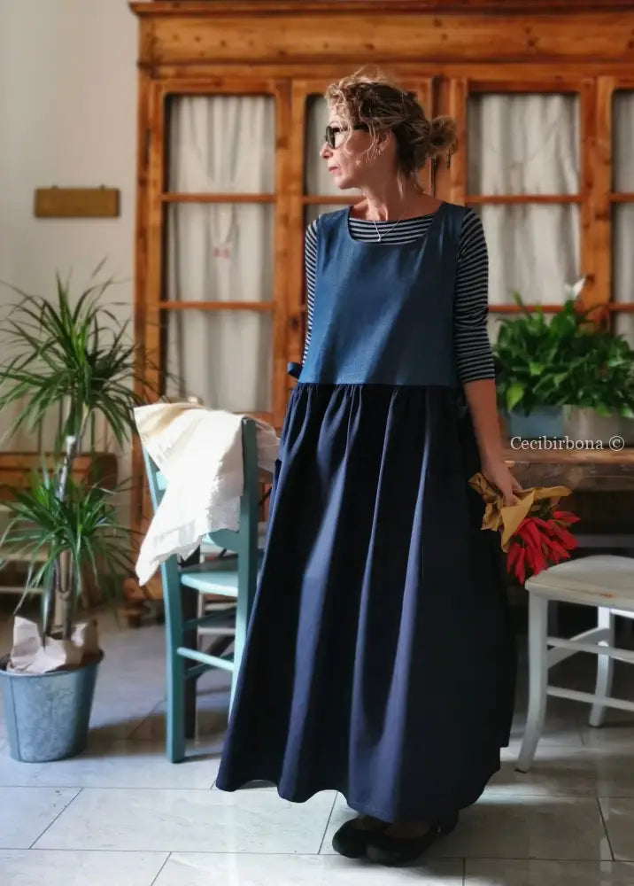 Grembiule patchwork blu/denim (Ref. 414) grembiule donna tessuti moderni