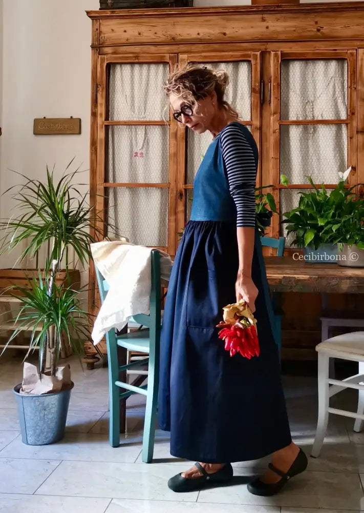 Grembiule patchwork blu/denim (Ref. 414) grembiule donna tessuti moderni