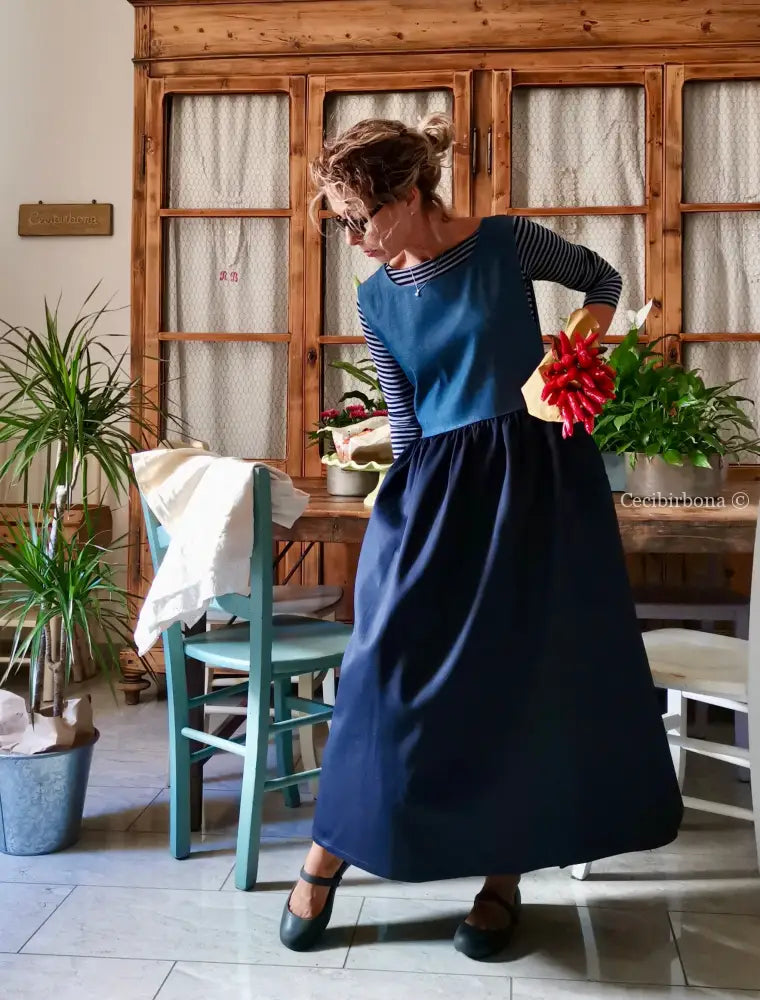 Grembiule patchwork blu/denim (Ref. 414) grembiule donna tessuti moderni