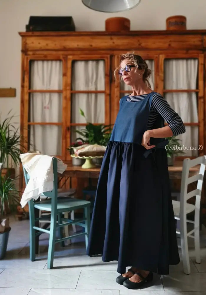 Grembiule patchwork blu/denim (Ref. 414) grembiule donna tessuti moderni