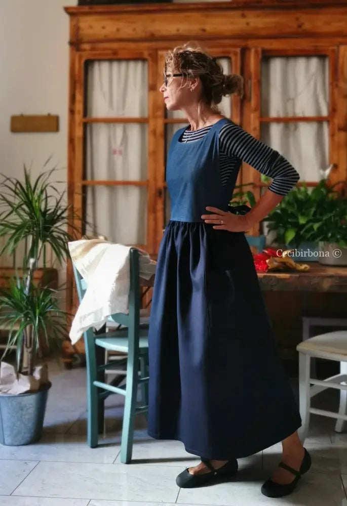 Grembiule patchwork blu/denim (Ref. 414) grembiule donna tessuti moderni