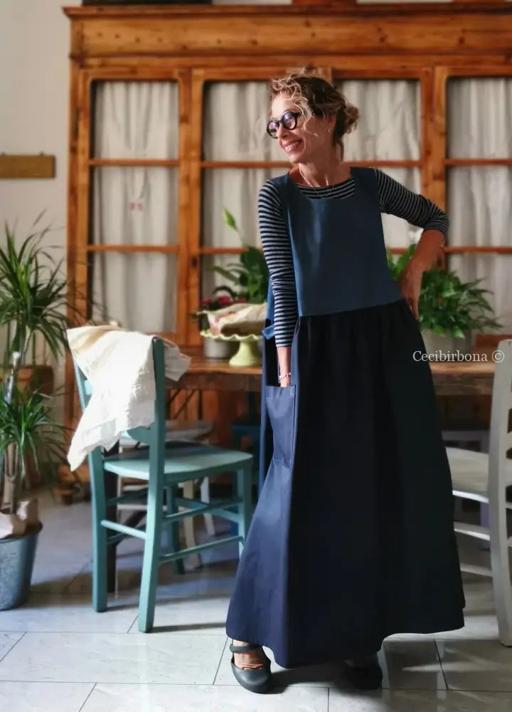 Grembiule patchwork blu/denim (Ref. 414) grembiule donna tessuti moderni