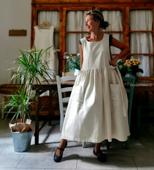 Grembiule patchwork di tessuti antichi con pizzo (Ref. 433) grembiule donna tessuti antichi