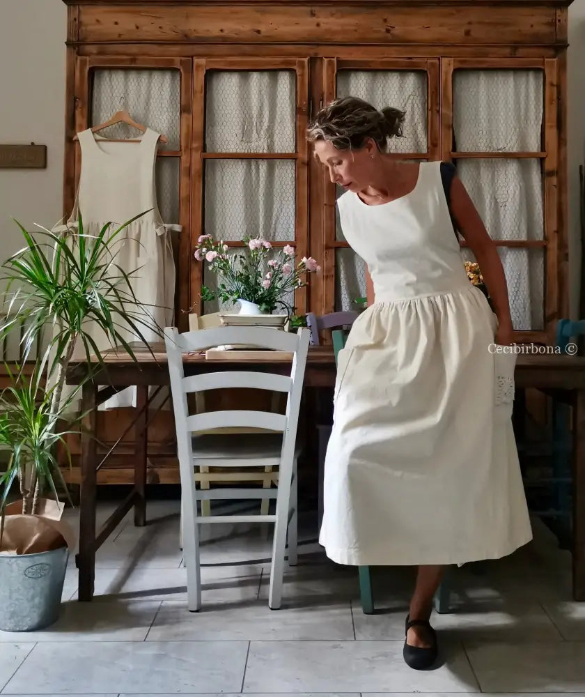 Grembiule patchwork di tessuti antichi con pizzo (Ref. 433) grembiule donna tessuti antichi