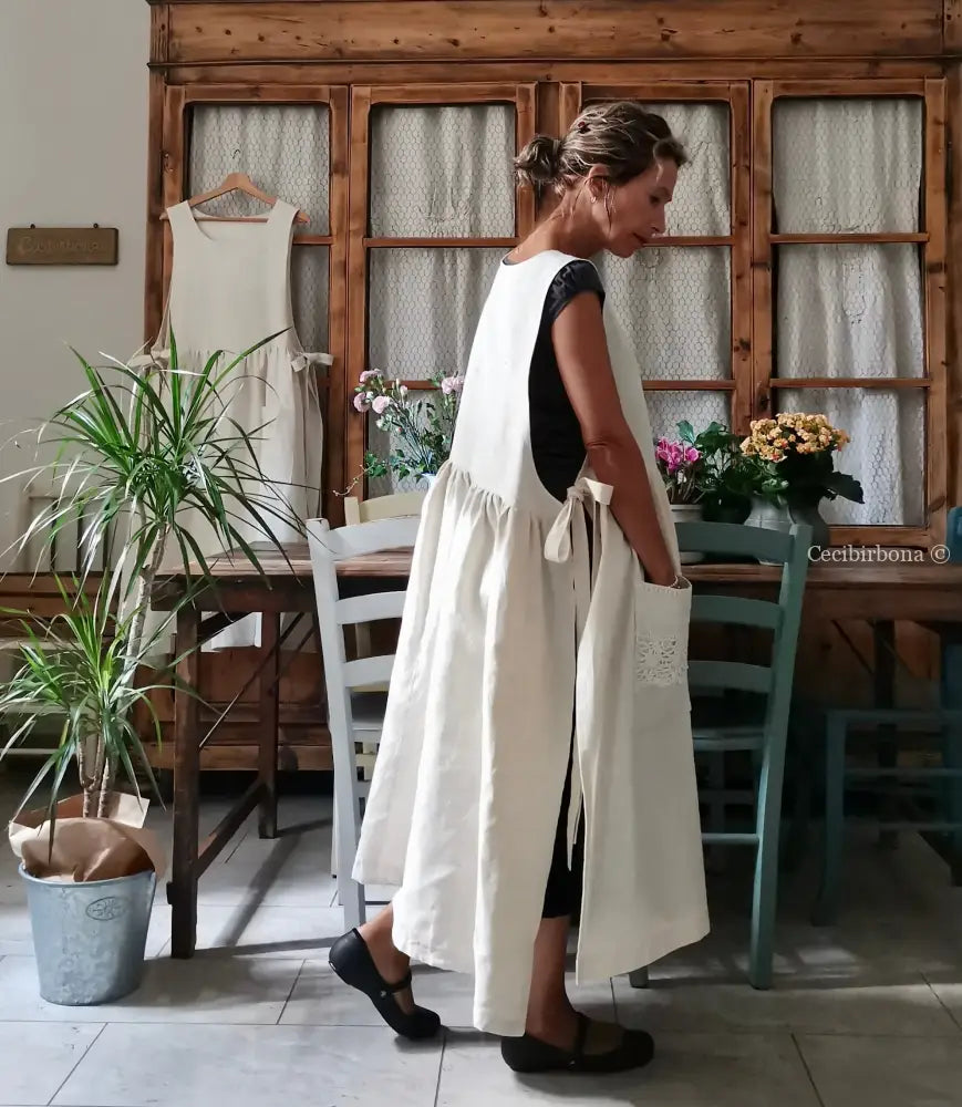 Grembiule patchwork di tessuti antichi con pizzo (Ref. 433) grembiule donna tessuti antichi