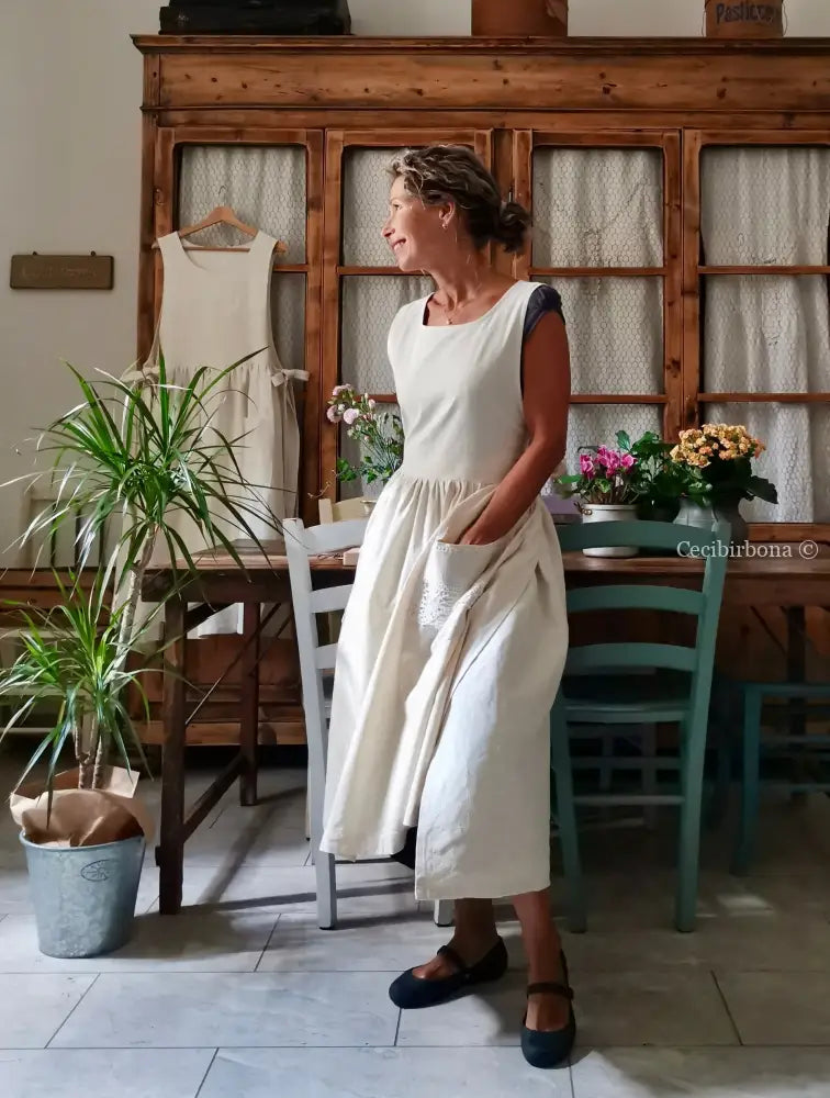 Grembiule patchwork di tessuti antichi con pizzo (Ref. 433) grembiule donna tessuti antichi