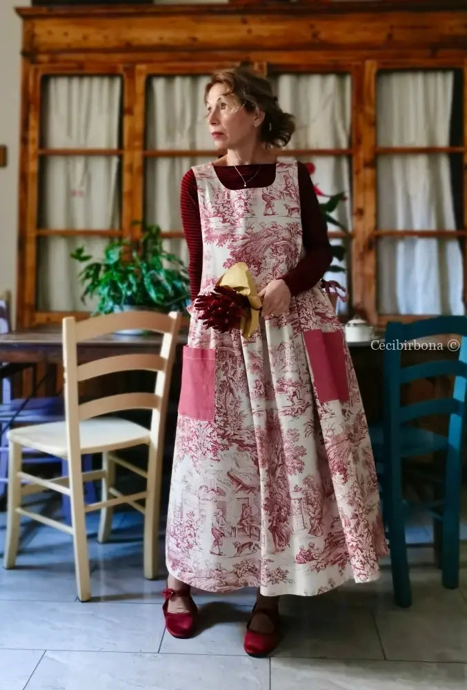 Grembiule patchwork in toile de Jouy (Ref. 463) grembiule donna tessuti moderni