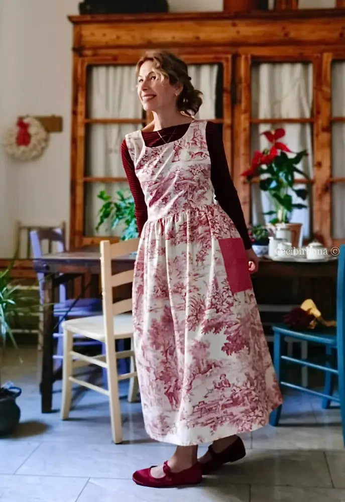 Grembiule patchwork in toile de Jouy (Ref. 463) grembiule donna tessuti moderni