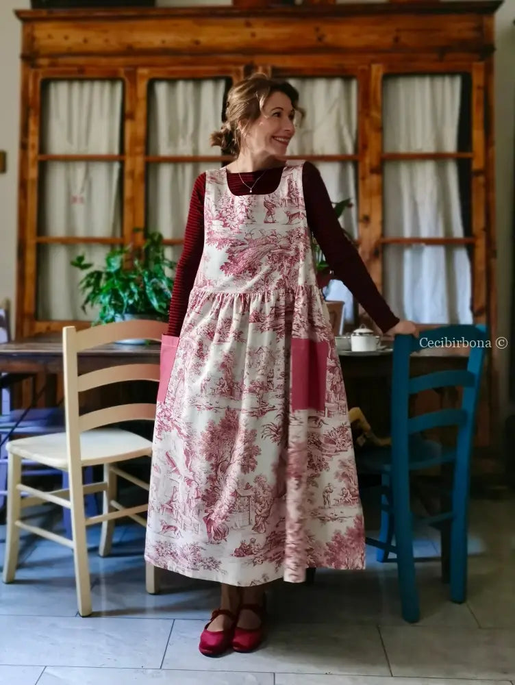 Grembiule patchwork in toile de Jouy (Ref. 463) grembiule donna tessuti moderni