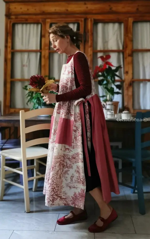 Grembiule patchwork in toile de Jouy (Ref. 463) grembiule donna tessuti moderni