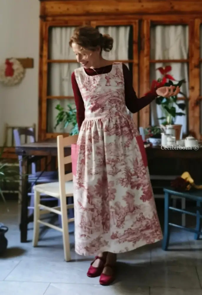 Grembiule patchwork in toile de Jouy (Ref. 463) grembiule donna tessuti moderni