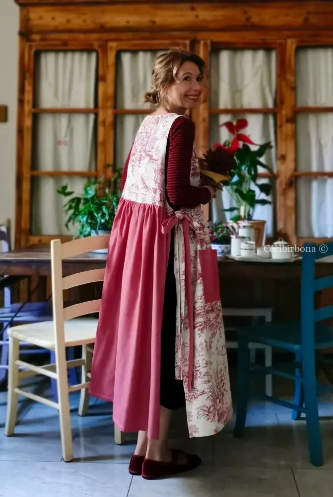 Grembiule patchwork in toile de Jouy (Ref. 463) grembiule donna tessuti moderni