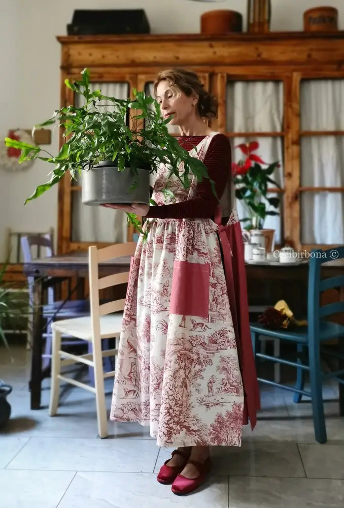 Grembiule patchwork in toile de Jouy (Ref. 463) grembiule donna tessuti moderni