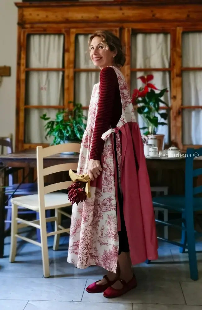 Grembiule patchwork in toile de Jouy (Ref. 463) grembiule donna tessuti moderni