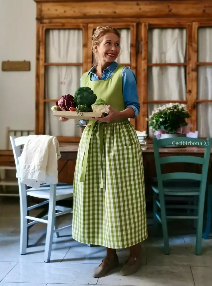 Grembiule patchwork verde kiwi (Ref. 444) grembiule donna tessuti moderni