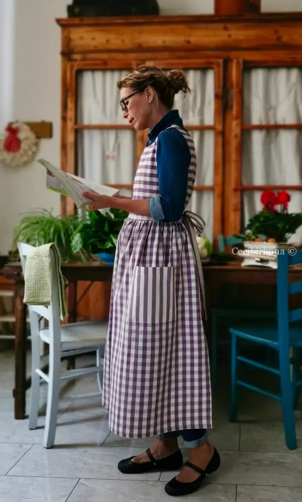 Grembiule patchwork viola (Ref. 451) grembiule donna tessuti moderni