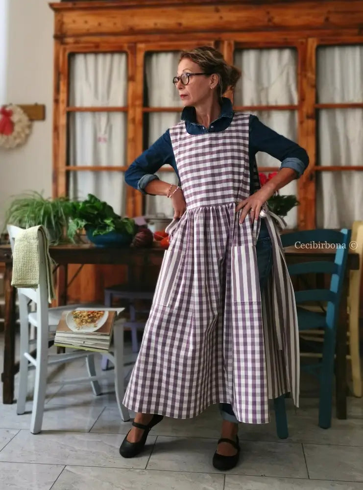 Grembiule patchwork viola (Ref. 451) grembiule donna tessuti moderni