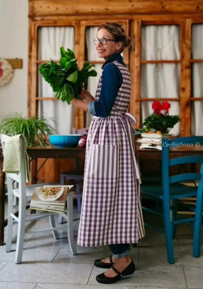 Grembiule patchwork viola (Ref. 451) grembiule donna tessuti moderni