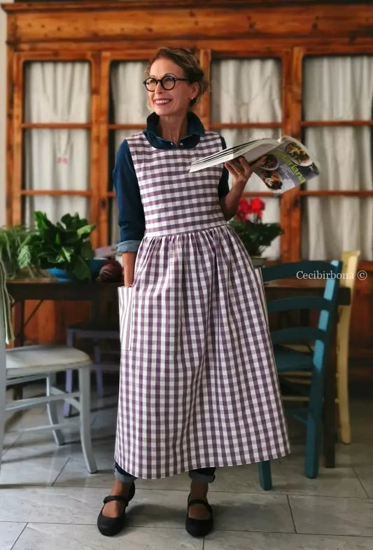 Grembiule patchwork viola (Ref. 451) grembiule donna tessuti moderni