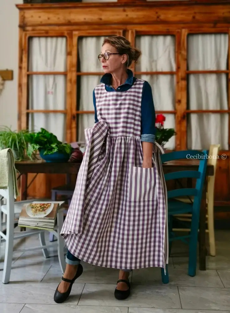 Grembiule patchwork viola (Ref. 451) grembiule donna tessuti moderni