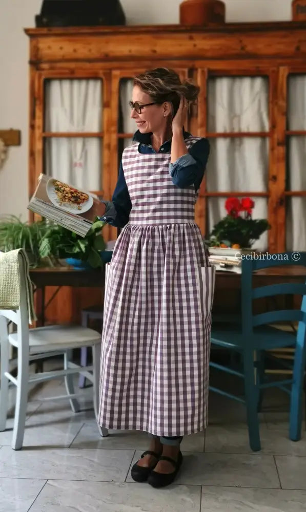 Grembiule patchwork viola (Ref. 451) grembiule donna tessuti moderni