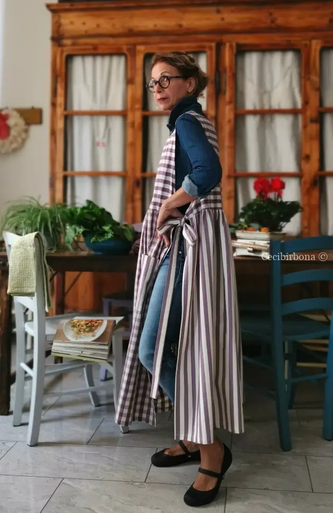 Grembiule patchwork viola (Ref. 451) grembiule donna tessuti moderni